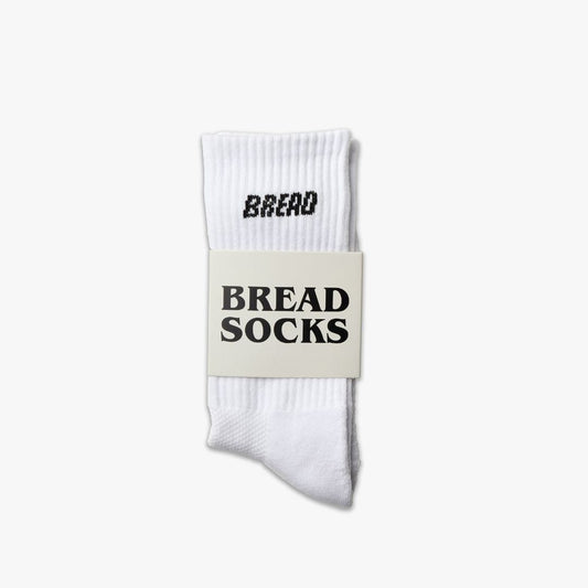 Bread crew socks in white with branded packaging sleeve