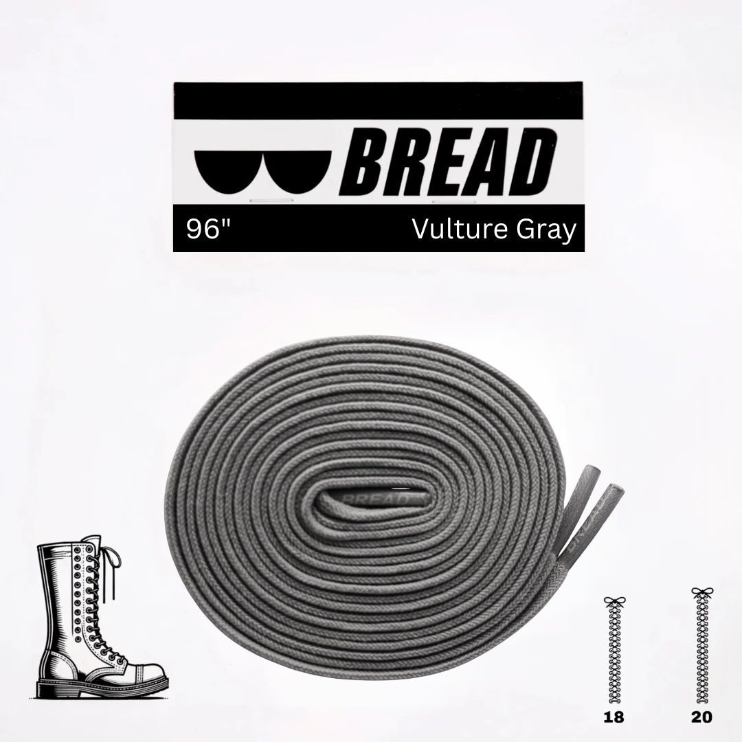 Bread Elastic Shoelaces Vulture Gray – 96 inch length