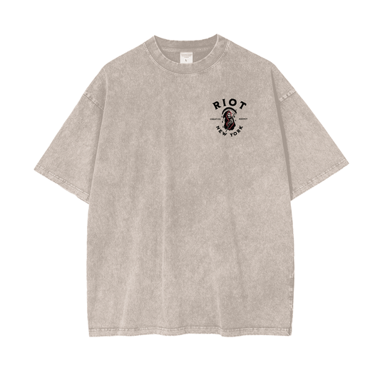 Death NYC Reaper ⟊ Oversized Snow Washed T - vandal_