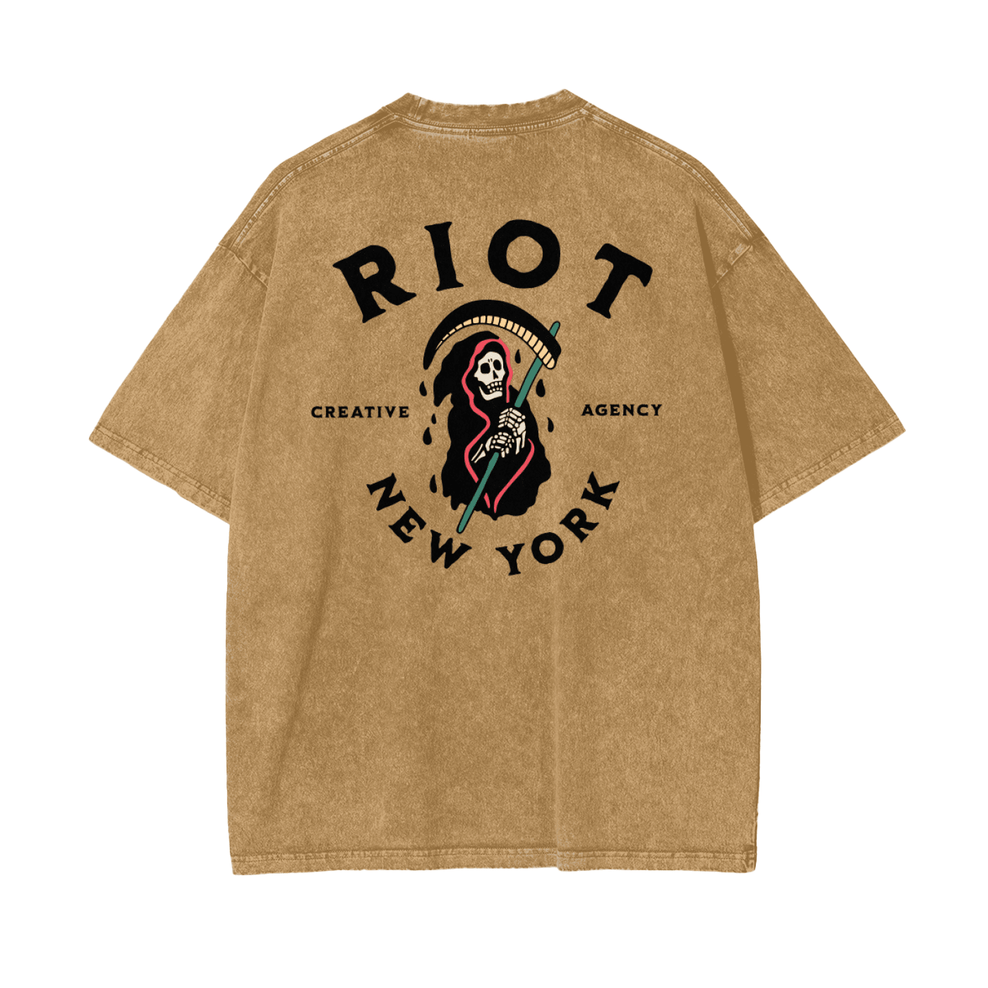 Death NYC Reaper ⟊ Oversized Snow Washed T - vandal_