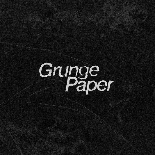 Grunge Paper logo printed on dark distressed paper texture