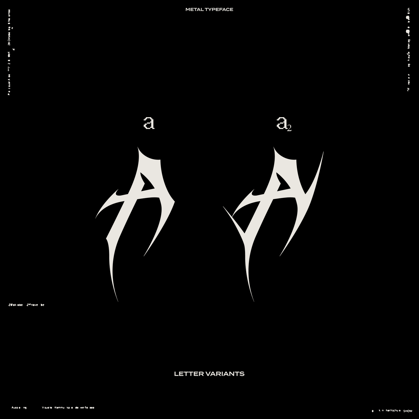 Side-by-side comparison of alternate "A" glyphs from the font