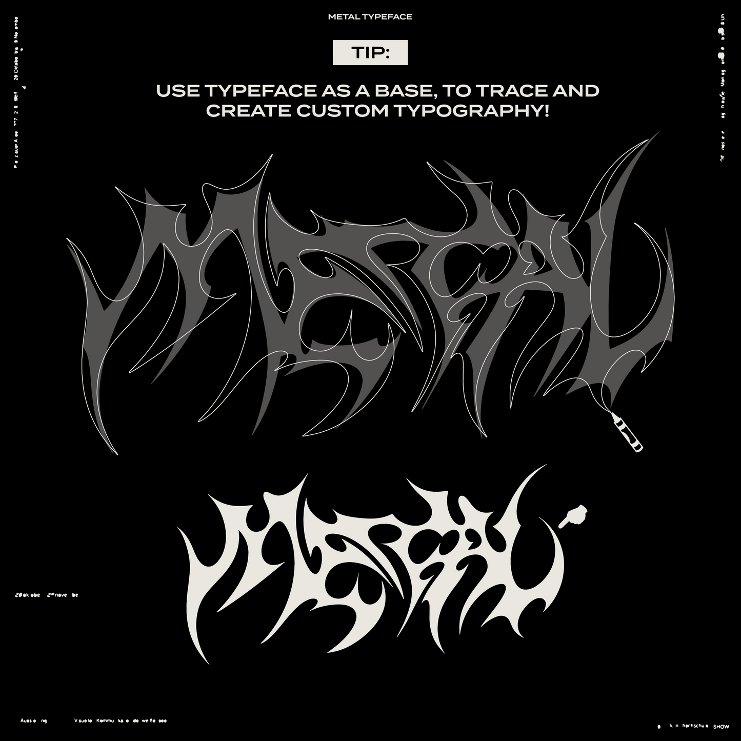 Custom trace overlay tip for using Metal to create original logos