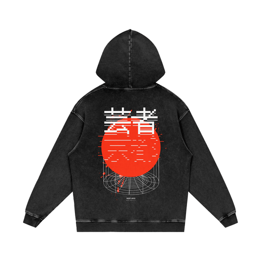 The Artist (芸者) ⟊ Black Washed Oversized Heavyweight Hoodie - vandal_