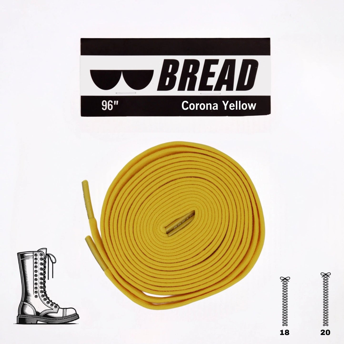 Bread Elastic Shoelaces — Corona Yellow - vandal_