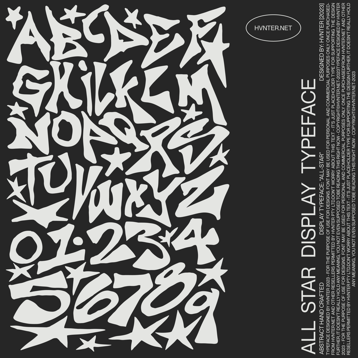 All-Star abstract graffiti display typeface poster layout with bold stacked lettering