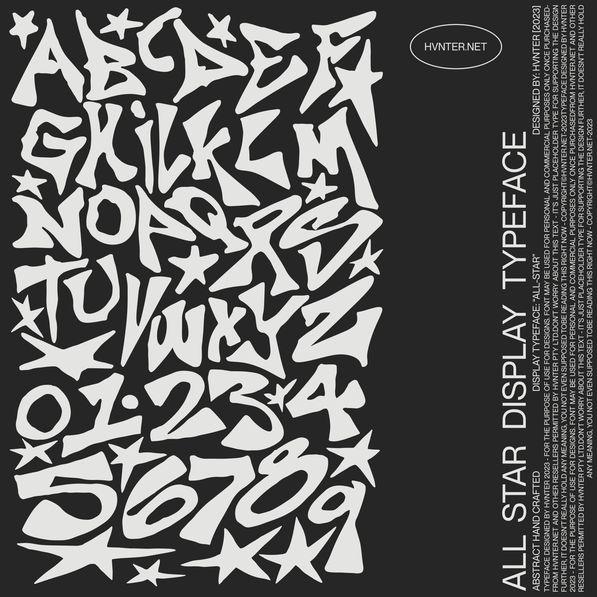 All-Star abstract graffiti display typeface poster layout with bold stacked lettering