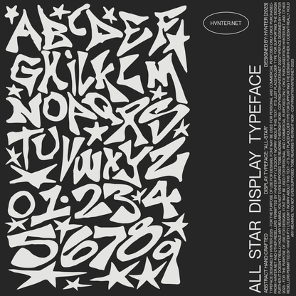 All-Star abstract graffiti display typeface poster layout with bold stacked lettering