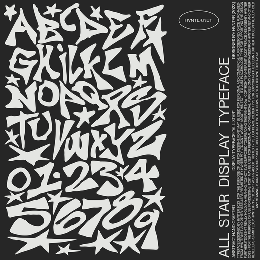 All-Star abstract graffiti display typeface poster layout with bold stacked lettering