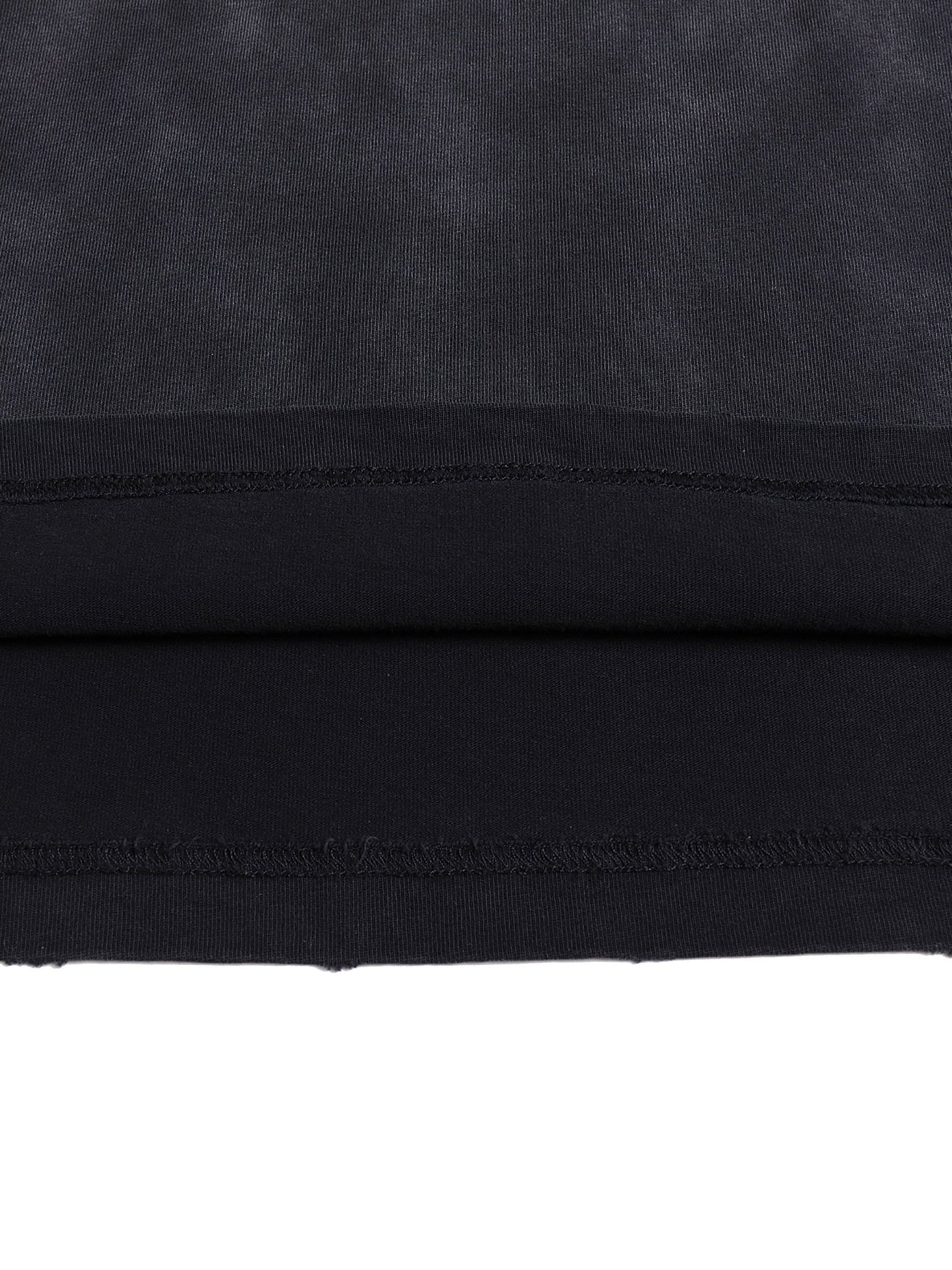 Macro close-up of Bleed Electric A Human Story t-shirt stitching showing durable seams and premium cotton weave