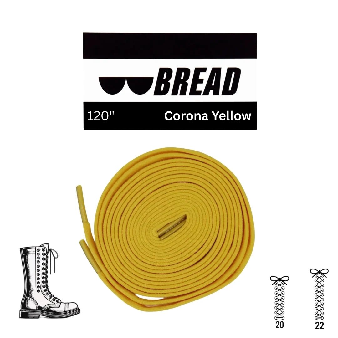 Bread Corona Yellow 120 inch elastic shoelaces standard stretch
