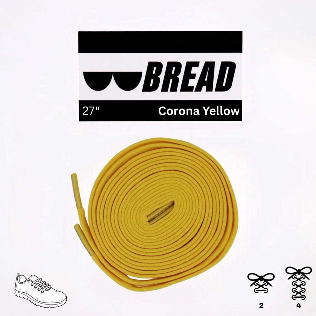 Bread Corona Yellow 27 inch Xtra Stretch elastic shoelaces