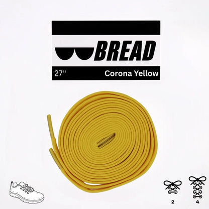 Bread Corona Yellow 27 inch Xtra Stretch elastic shoelaces