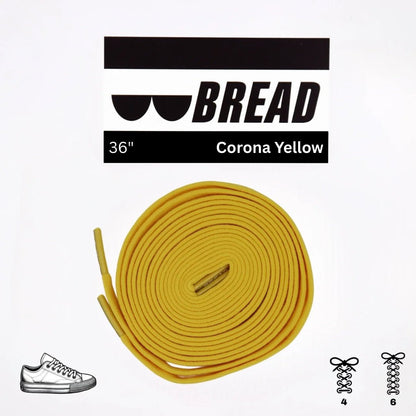 Bread Corona Yellow 36 inch Xtra Stretch elastic shoelaces