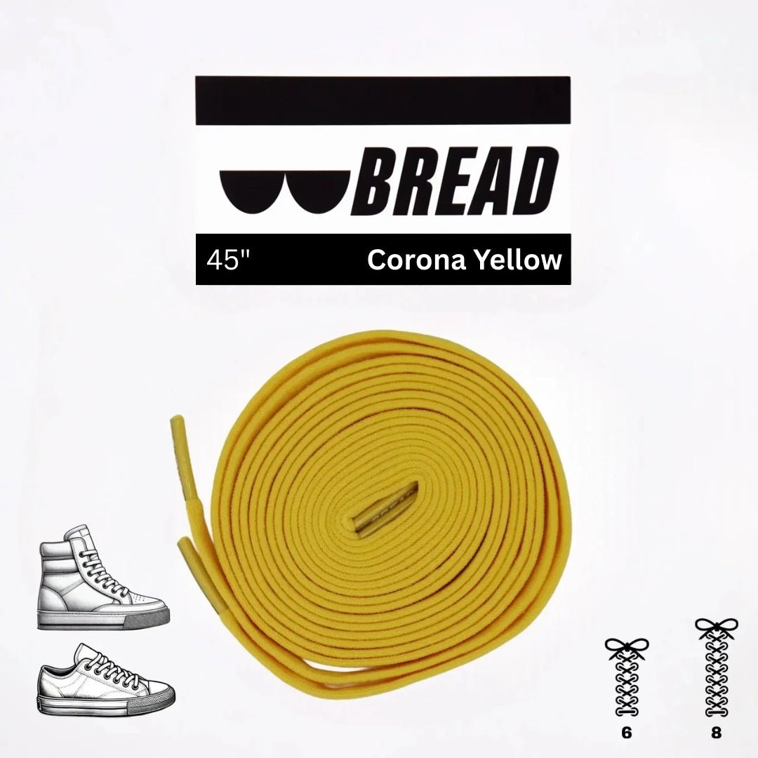 Bread Corona Yellow 45 inch elastic shoelaces standard stretch