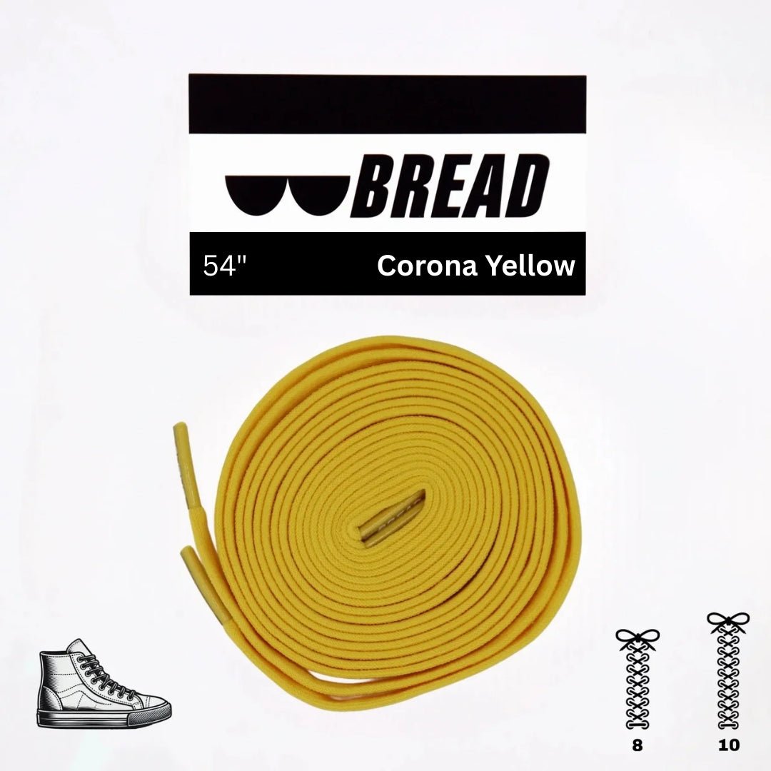 Bread Corona Yellow 54 inch elastic shoelaces standard stretch