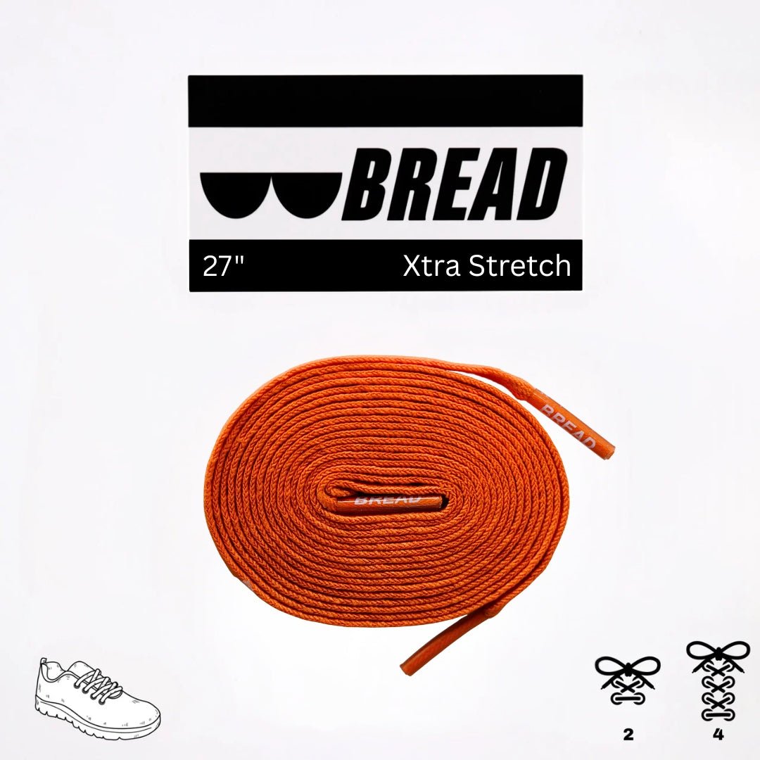 27 inch Coral Orange Bread Xtra Stretch elastic shoelaces