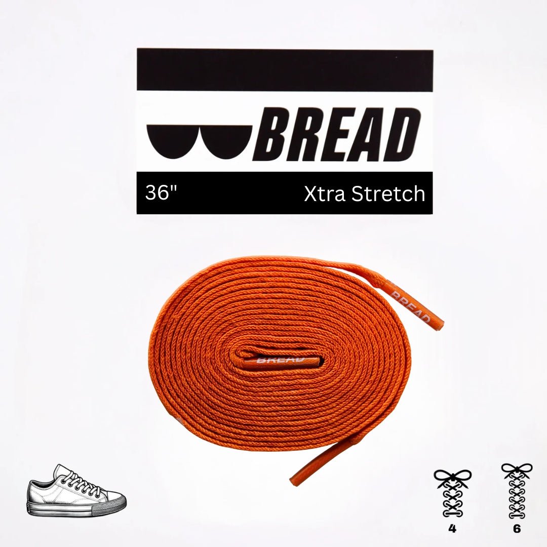 36 inch Coral Orange Bread Xtra Stretch elastic shoelaces