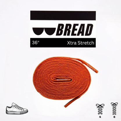36 inch Coral Orange Bread Xtra Stretch elastic shoelaces