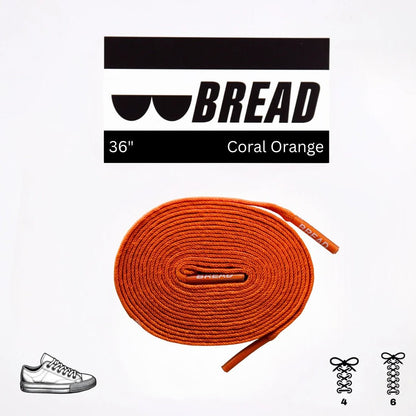 36 inch Coral Orange Bread elastic shoelaces for sneakers