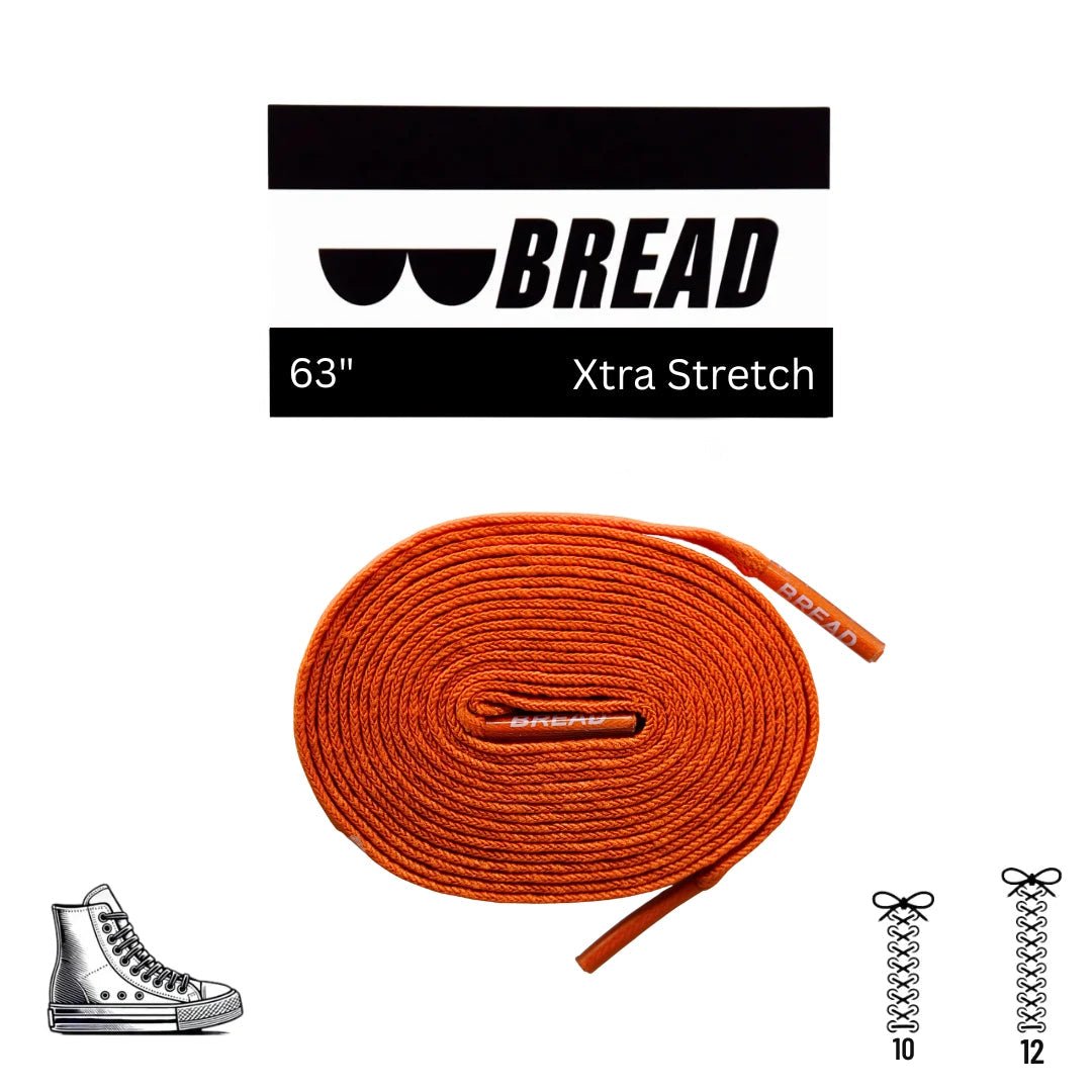 63 inch Coral Orange Bread Xtra Stretch elastic shoelaces