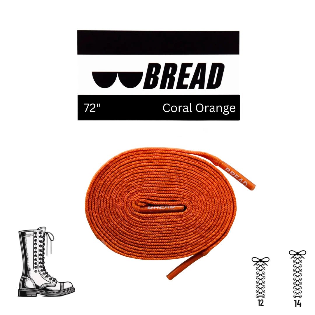 72 inch Coral Orange Bread elastic shoelaces