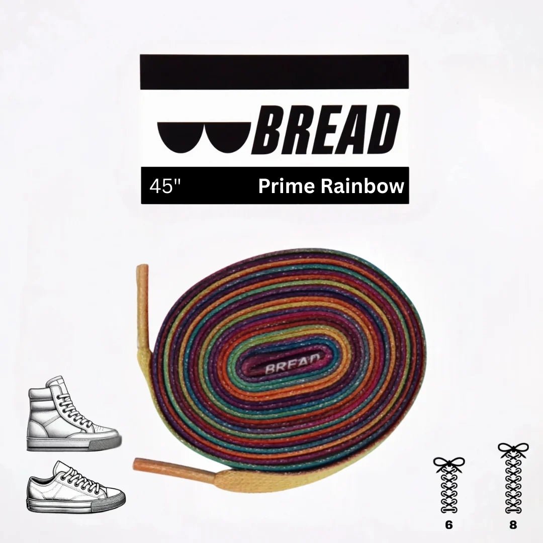 Bread Elastic Shoelaces Rainbow Sparkly – 45 inch length