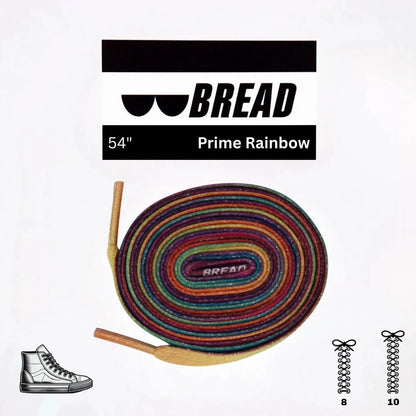 Bread Elastic Shoelaces Rainbow Sparkly – 54 inch length