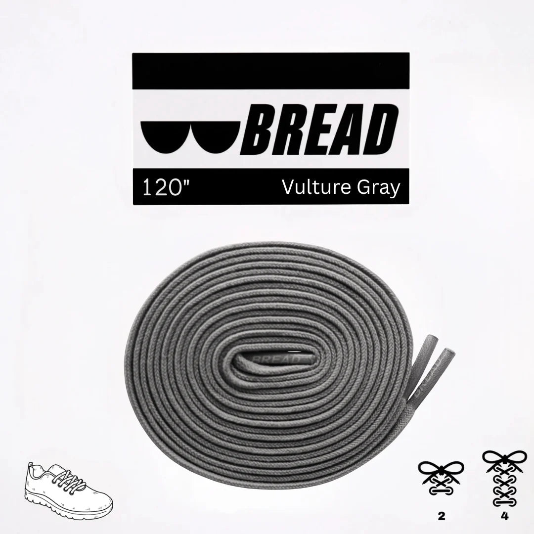 Bread Elastic Shoelaces Vulture Gray – 120 inch length
