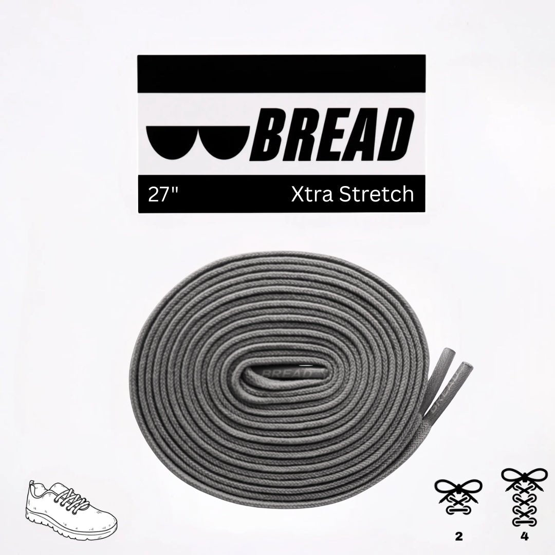Bread Elastic Shoelaces Vulture Gray – 27 inch Xtra Stretch