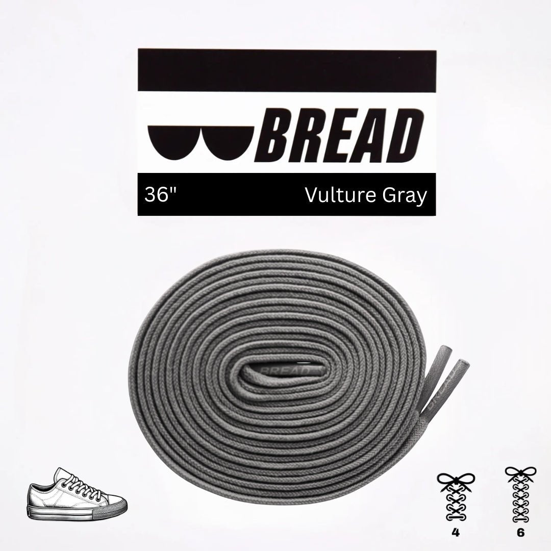 Bread Elastic Shoelaces Vulture Gray – 36 inch length