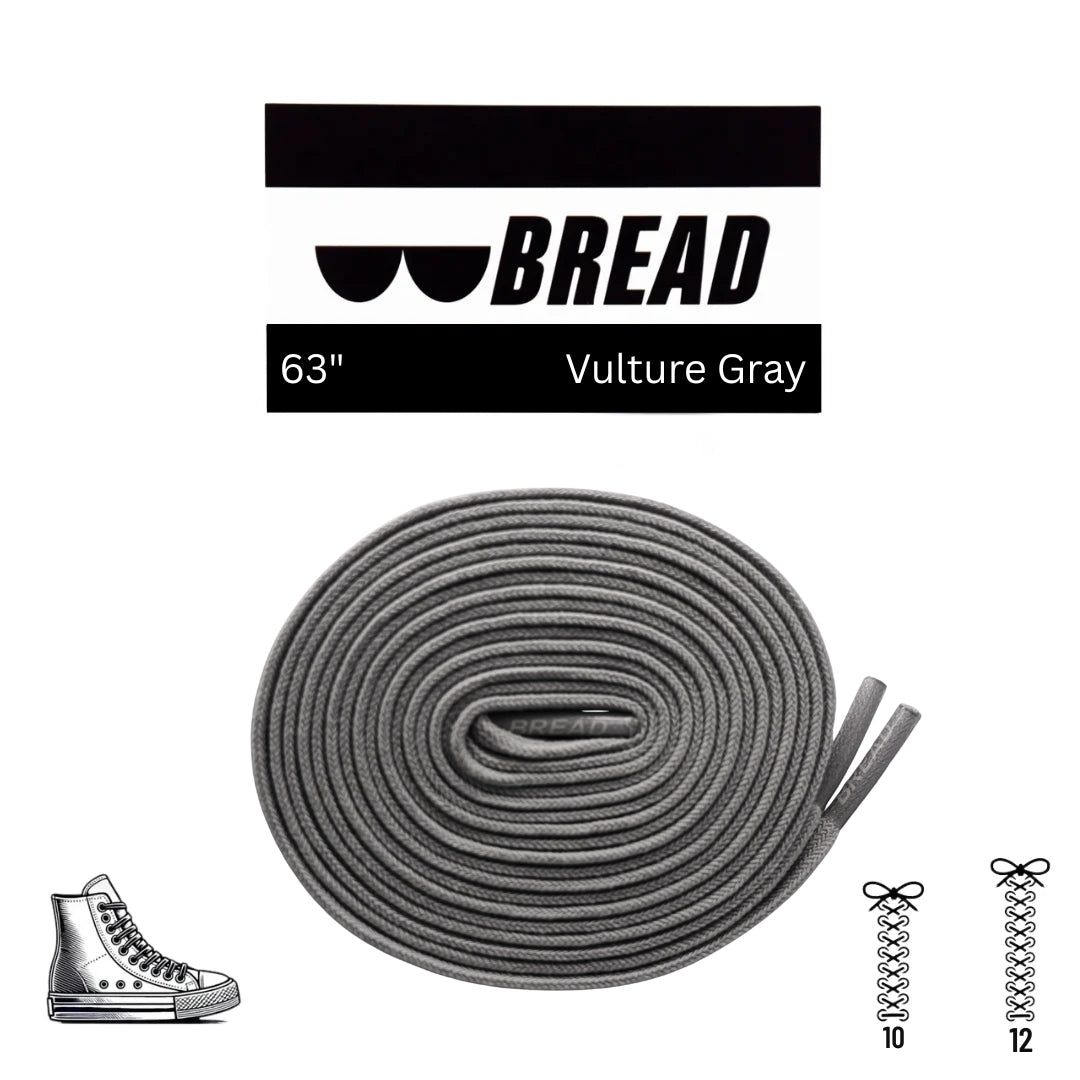 Bread Elastic Shoelaces Vulture Gray – 63 inch length
