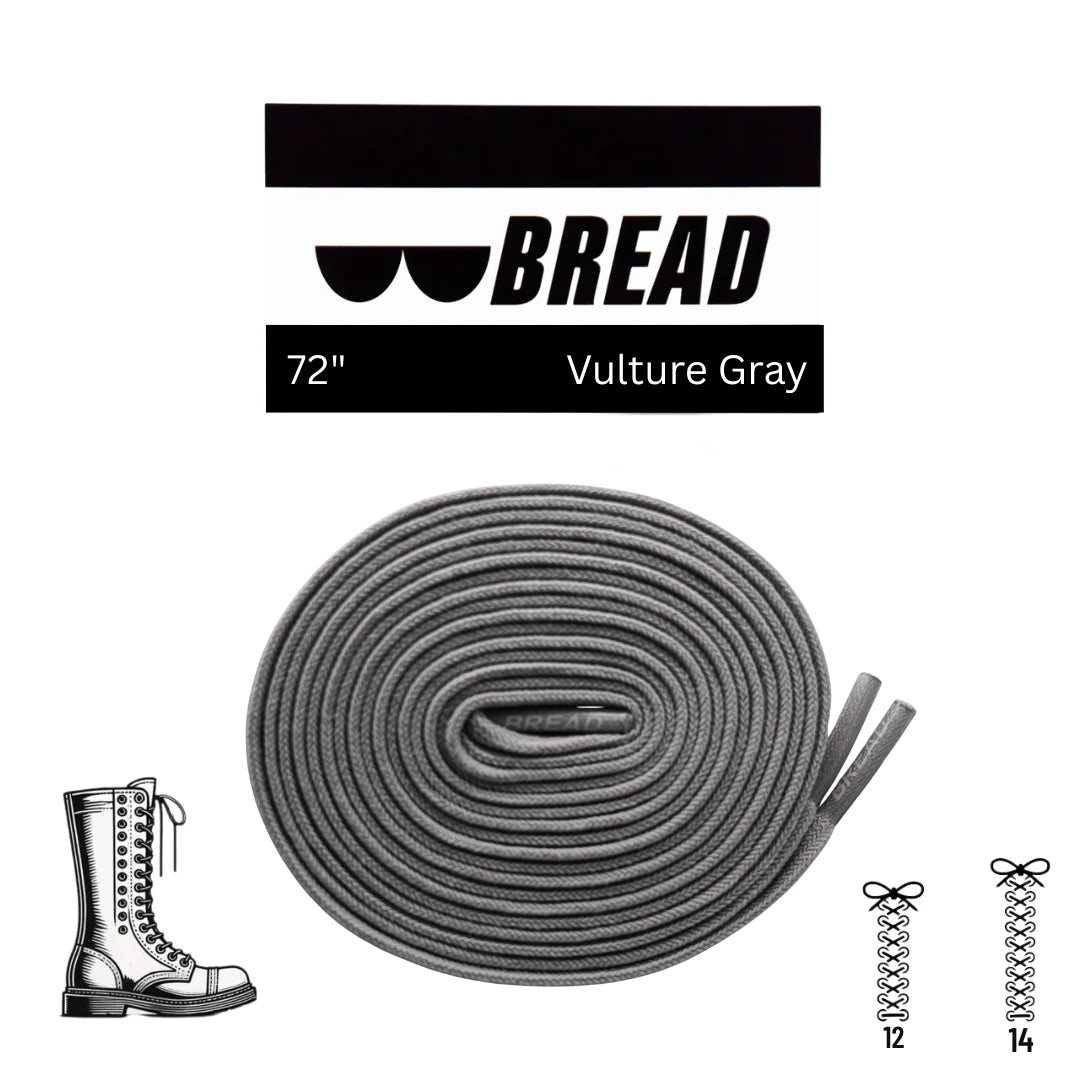 Bread Elastic Shoelaces Vulture Gray – 72 inch length