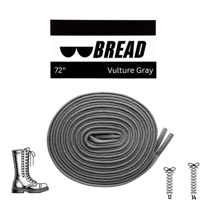 Bread Elastic Shoelaces Vulture Gray – 72 inch length