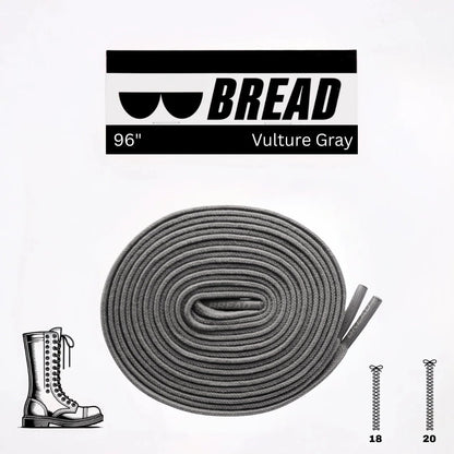 Bread Elastic Shoelaces Vulture Gray – 96 inch length
