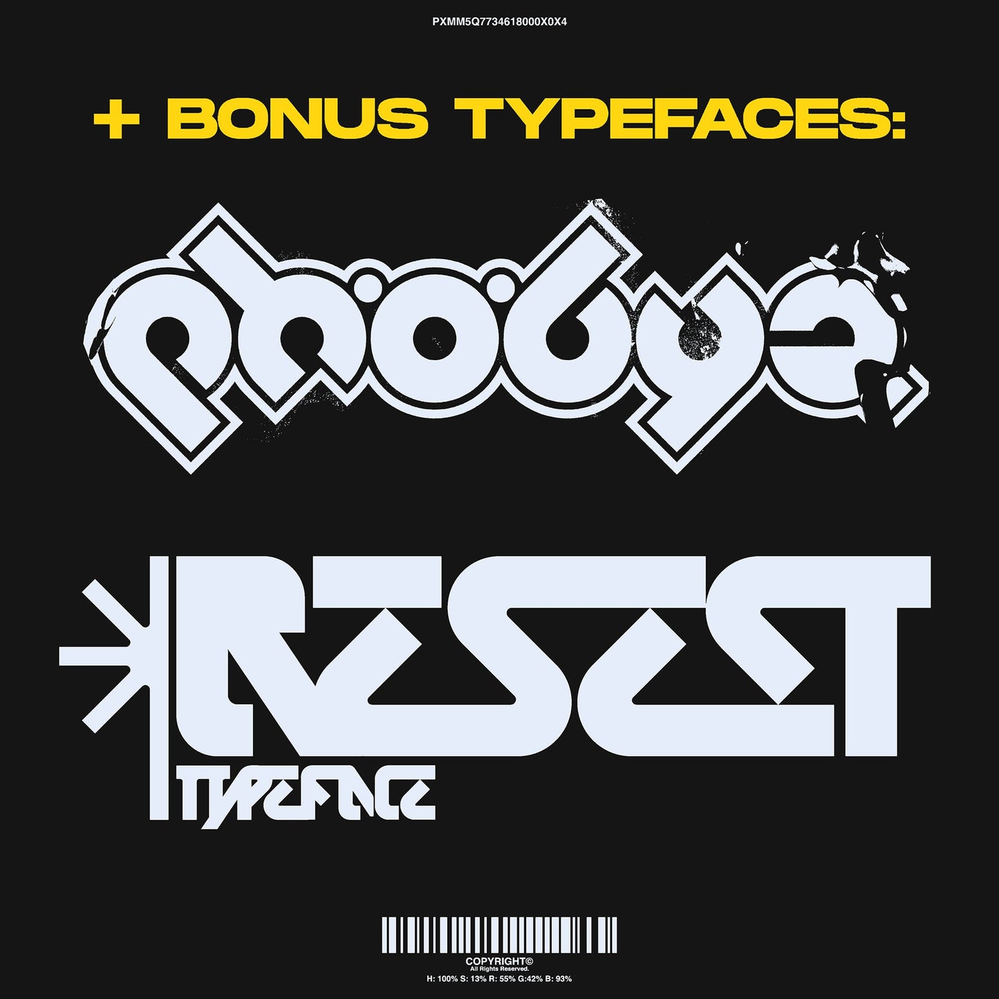 Exclusive bonus typefaces included with the Cyber Asset Bundle