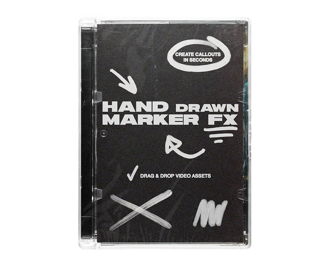 hand drawn marker fx pack cover featuring animated arrows circles scribbles and video callout overlays for video editing