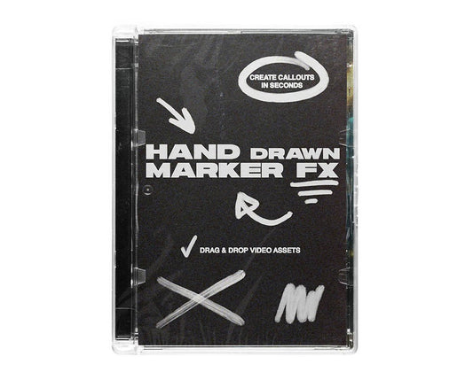 hand drawn marker fx pack cover featuring animated arrows circles scribbles and video callout overlays for video editing