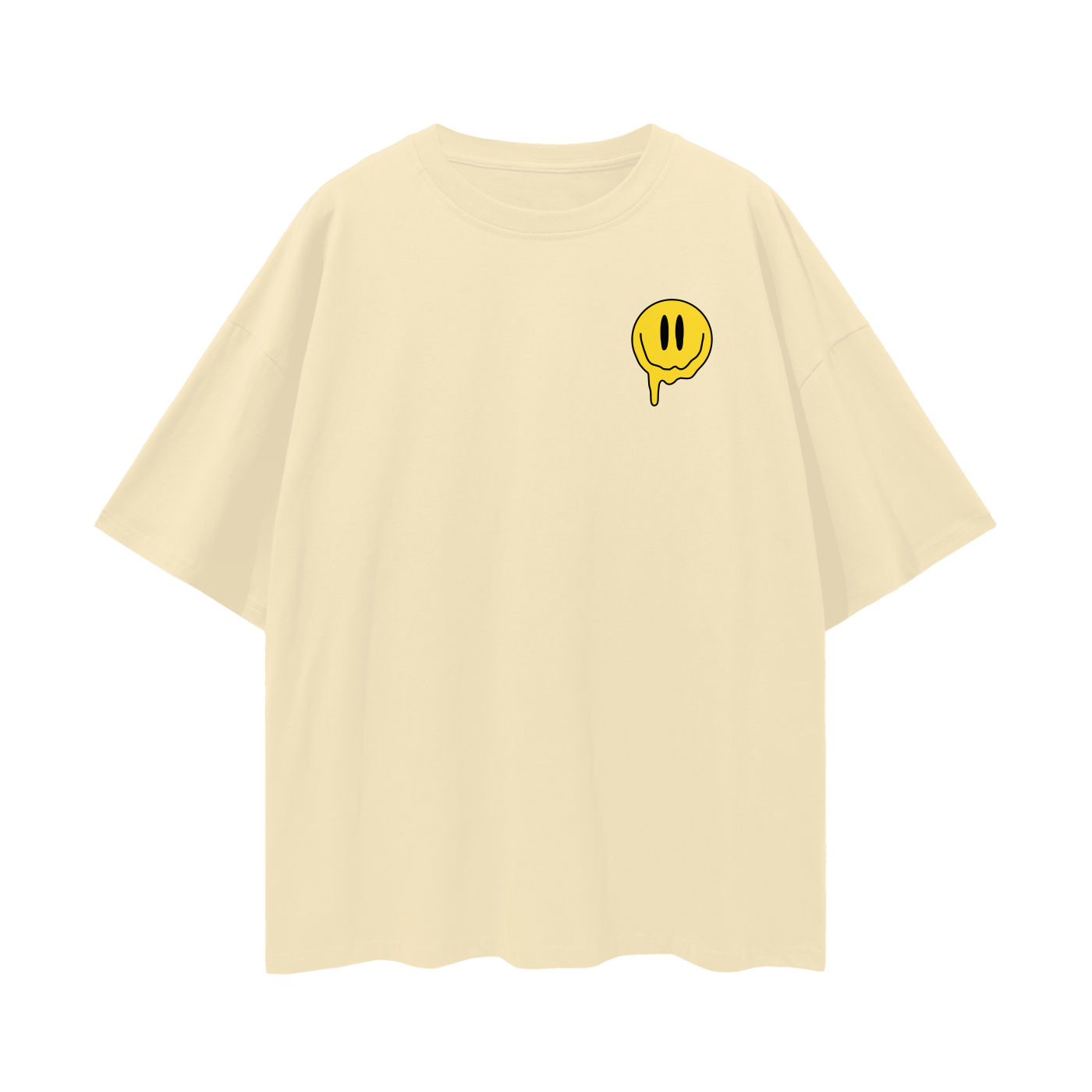 HEY ZEUS Oversized Tee in Light Apricot – Front View