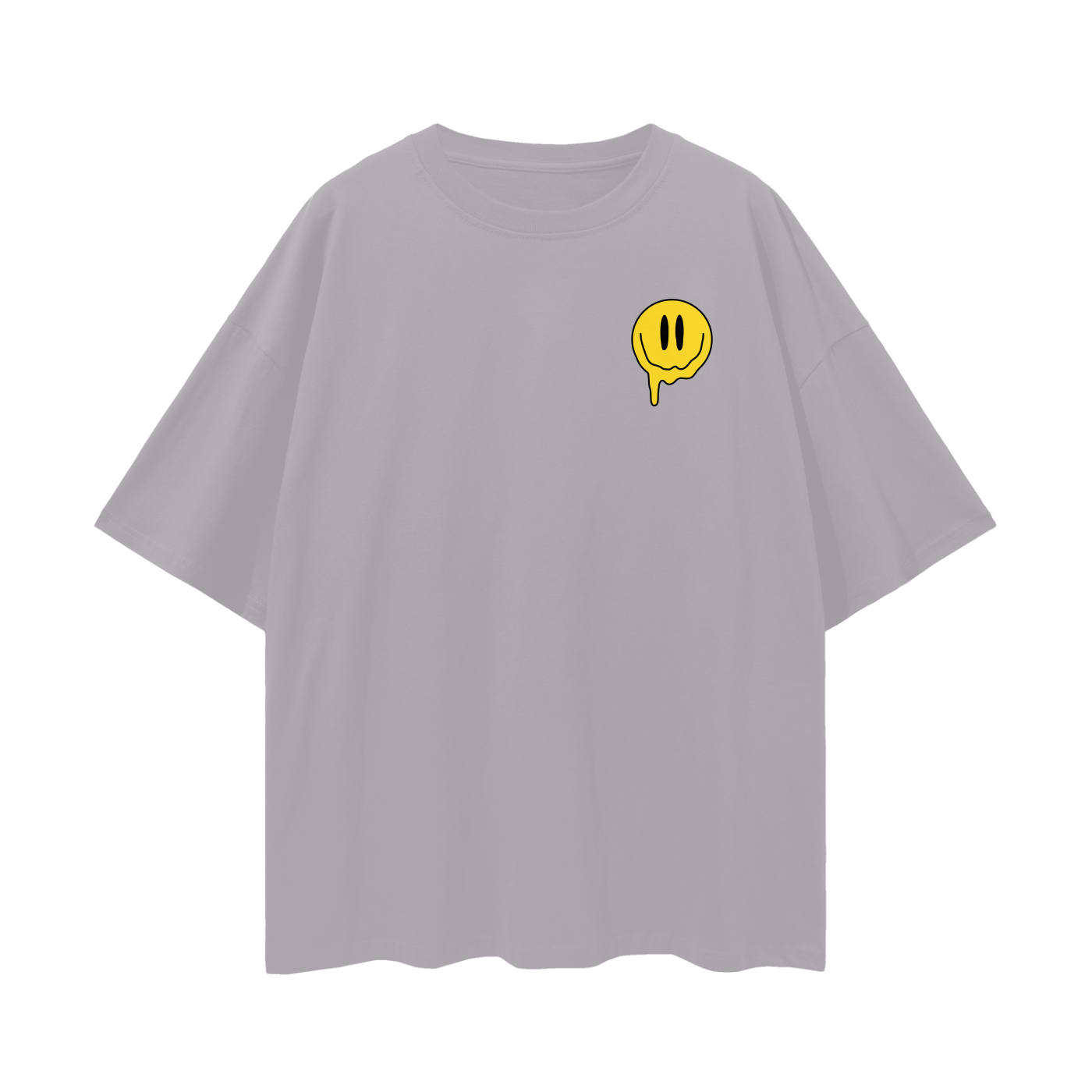 HEY ZEUS Oversized Tee in Light Gray – Front View