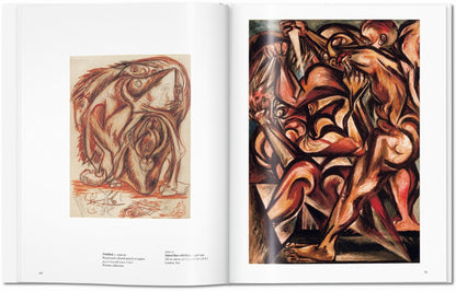 Interior spread from the Jackson Pollock TASCHEN book showing early figurative and expressionist paintings