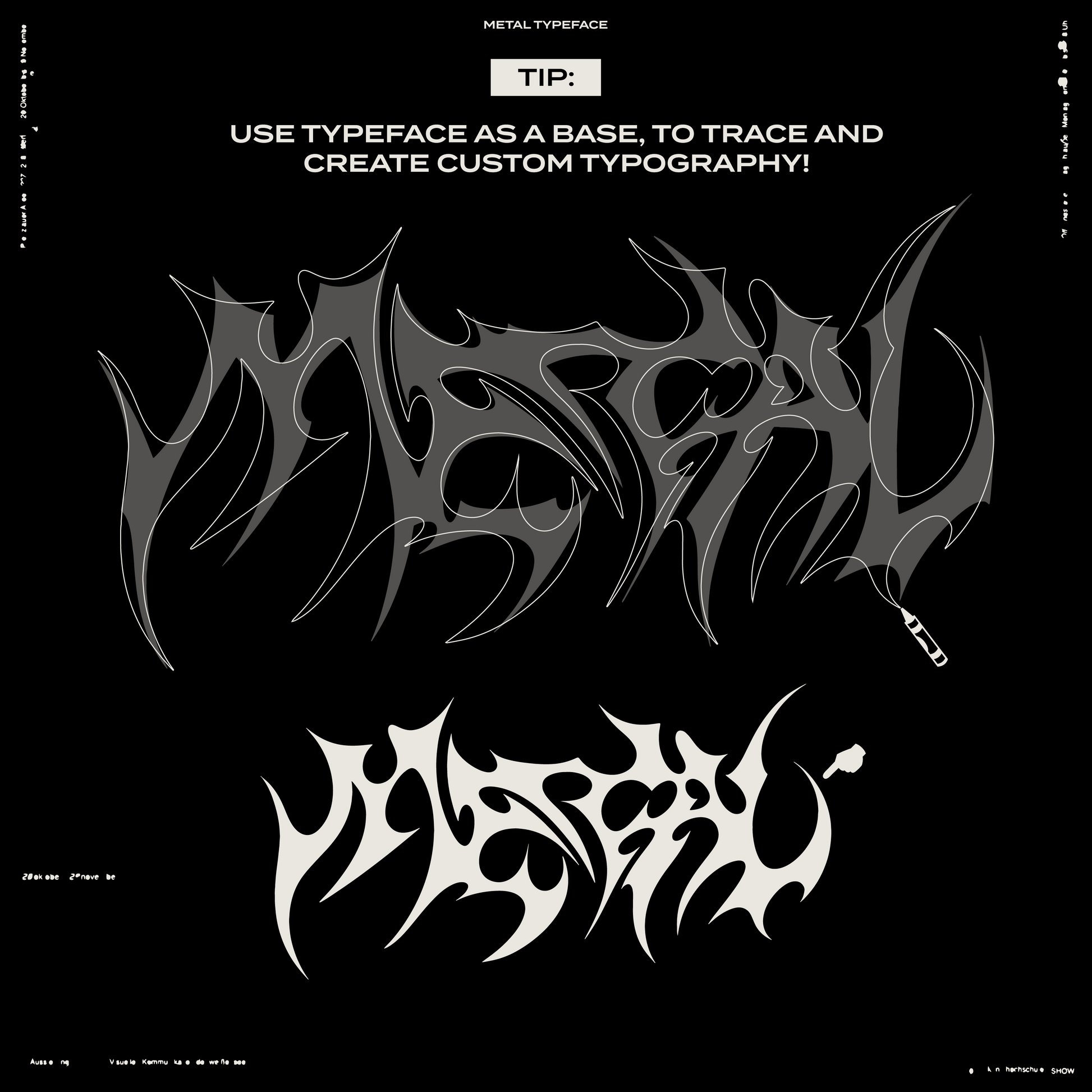 Custom trace overlay tip for using Metal to create original logos