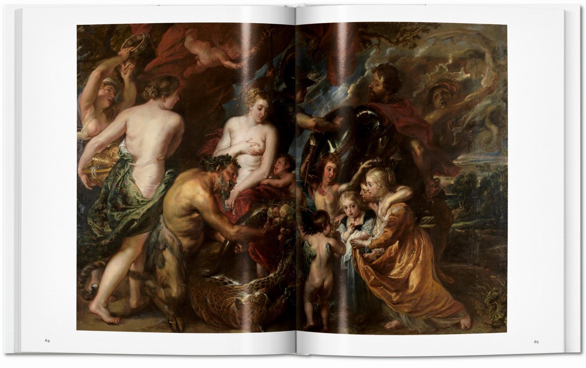 Interior spread from the Peter Paul Rubens TASCHEN book showing a large mythological Baroque painting reproduction