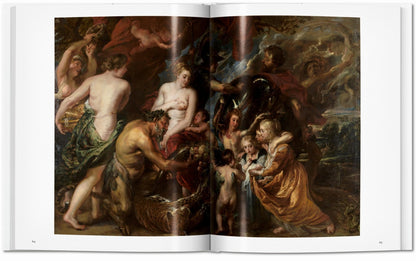 Interior spread from the Peter Paul Rubens TASCHEN book showing a large mythological Baroque painting reproduction