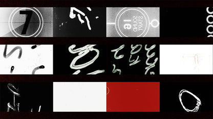 Vintage film leader collage showing countdowns cue markers grease pencil edits and splice elements from analog film editing tools