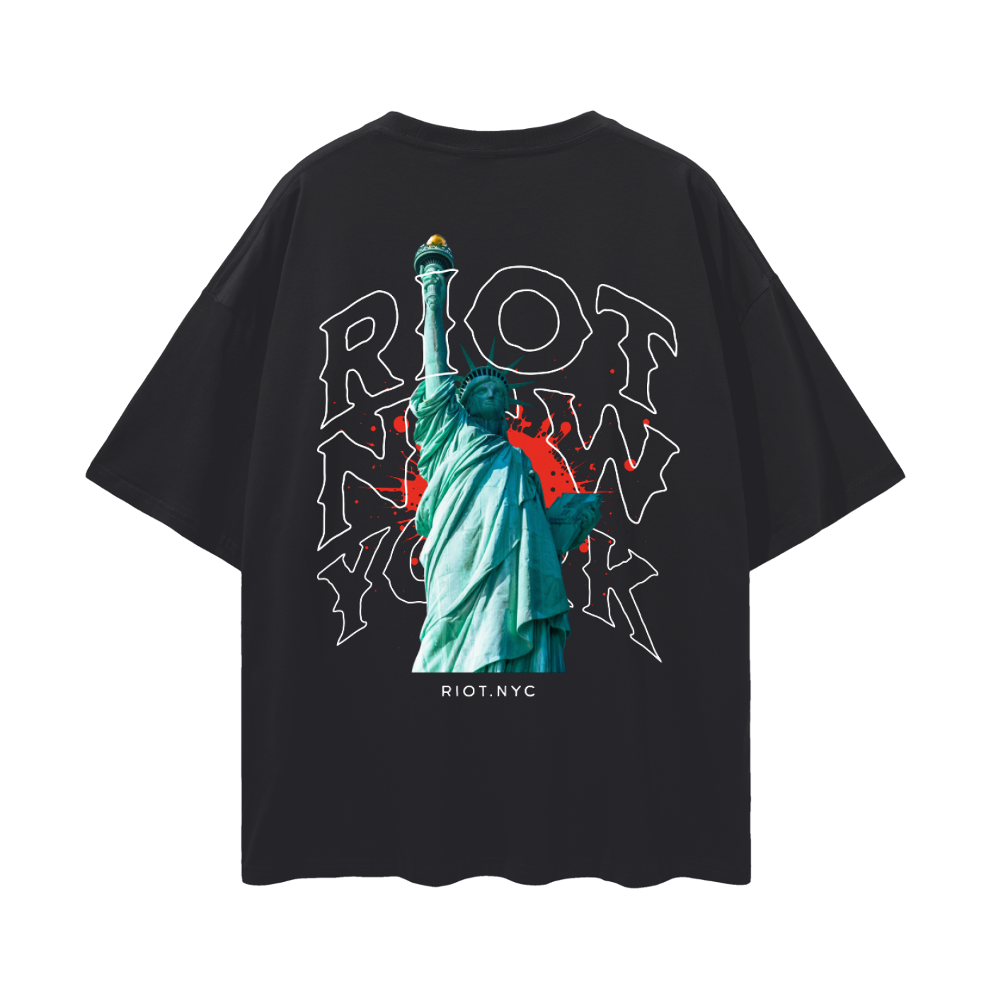 Statue of Misfits Oversized Tee Black Beauty – back Statue of Liberty graphic