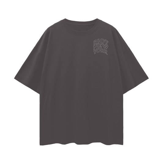 Statue of Misfits Oversized Tee Dark Gray – front chest branding