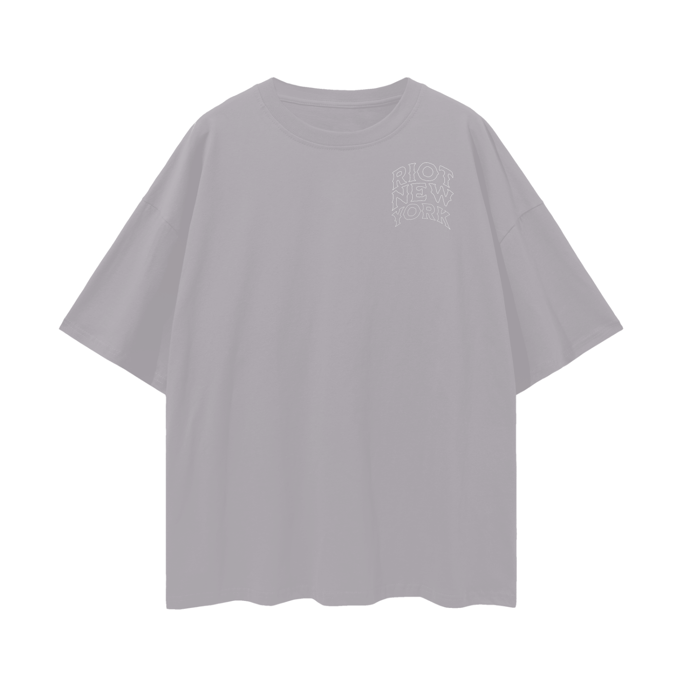 Statue of Misfits Oversized Tee Light Gray – front chest branding