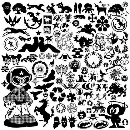 Street Icons full vector icon pack shown in black silhouettes on white background