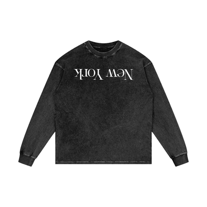 NEW YORK FLIPPED ⟊ Acid Wash Oversize Long Sleeve T - vandal_